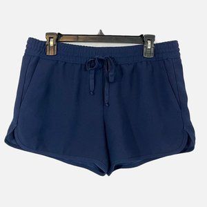 Banana Republic Navy Blue Crepe Drawstring Round Hem Shorts - Size Small